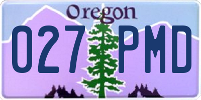 OR license plate 027PMD