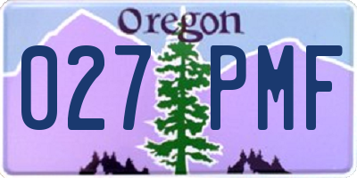 OR license plate 027PMF