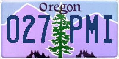 OR license plate 027PMI