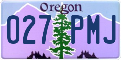 OR license plate 027PMJ