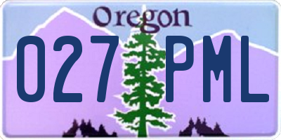 OR license plate 027PML