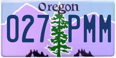 OR license plate 027PMM
