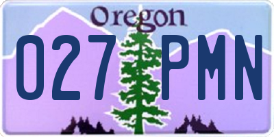 OR license plate 027PMN