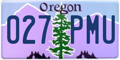 OR license plate 027PMU