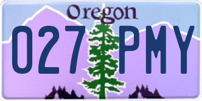 OR license plate 027PMY