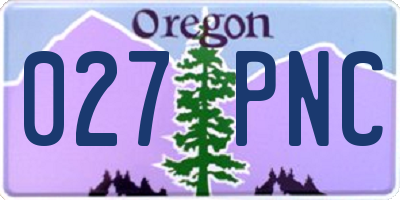 OR license plate 027PNC