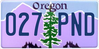 OR license plate 027PND