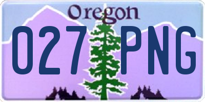 OR license plate 027PNG