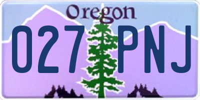 OR license plate 027PNJ