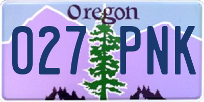 OR license plate 027PNK