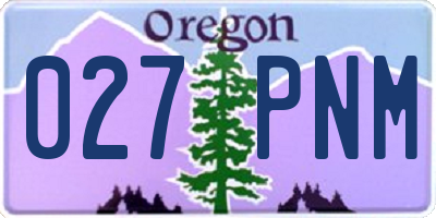 OR license plate 027PNM