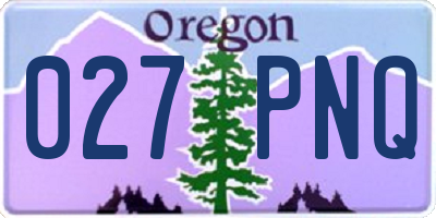 OR license plate 027PNQ