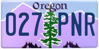 OR license plate 027PNR