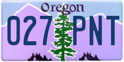 OR license plate 027PNT