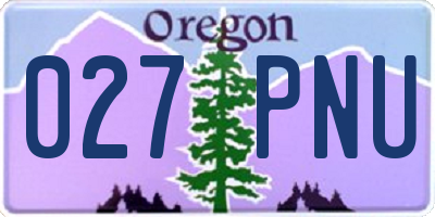 OR license plate 027PNU