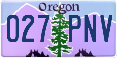 OR license plate 027PNV