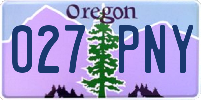 OR license plate 027PNY