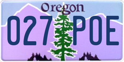 OR license plate 027POE