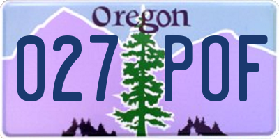 OR license plate 027POF