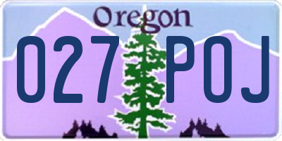 OR license plate 027POJ