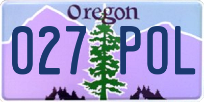 OR license plate 027POL