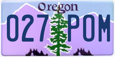 OR license plate 027POM