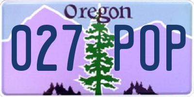 OR license plate 027POP
