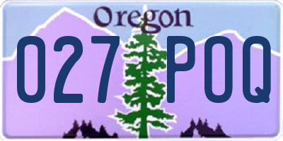 OR license plate 027POQ