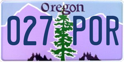 OR license plate 027POR
