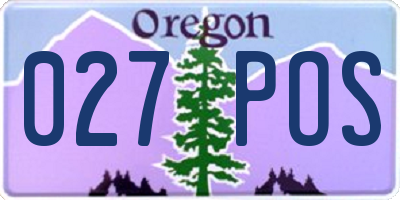 OR license plate 027POS