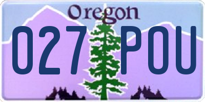 OR license plate 027POU