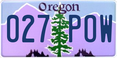 OR license plate 027POW