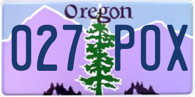 OR license plate 027POX