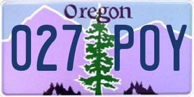 OR license plate 027POY