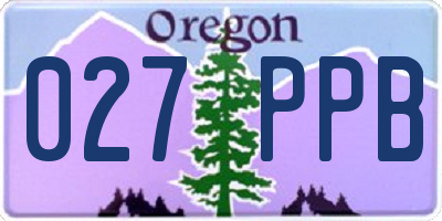 OR license plate 027PPB