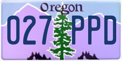 OR license plate 027PPD