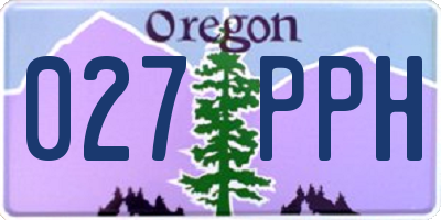 OR license plate 027PPH