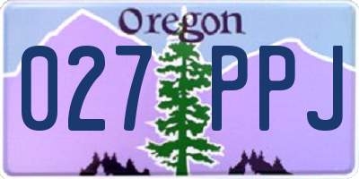 OR license plate 027PPJ