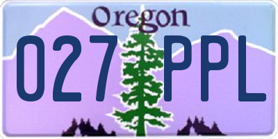 OR license plate 027PPL