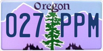OR license plate 027PPM