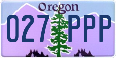 OR license plate 027PPP