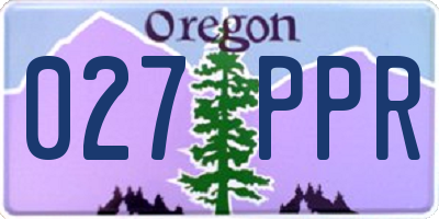 OR license plate 027PPR