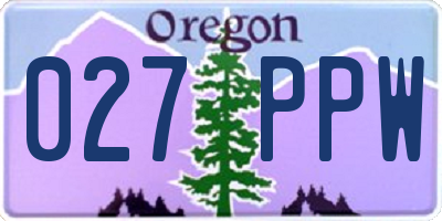 OR license plate 027PPW