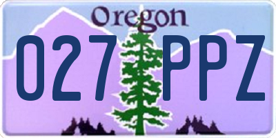 OR license plate 027PPZ