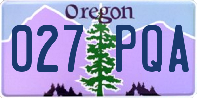 OR license plate 027PQA