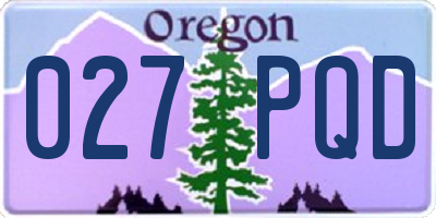 OR license plate 027PQD