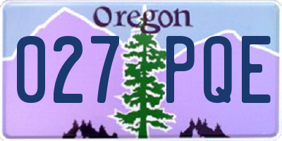 OR license plate 027PQE