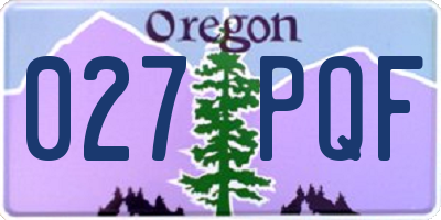 OR license plate 027PQF