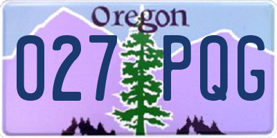 OR license plate 027PQG