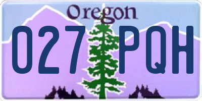 OR license plate 027PQH